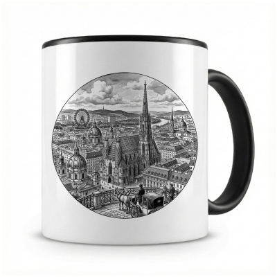 Tasse mit  Stilisierte Wien Skyline 