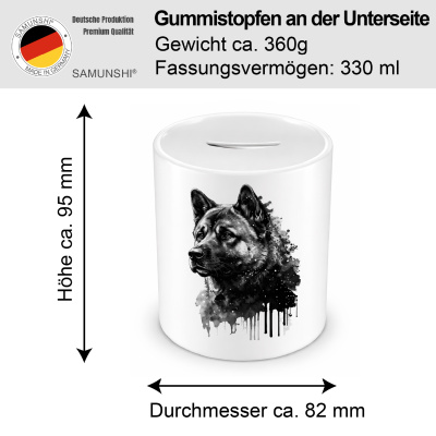 Spardose mit dem Motiv Akita Aquarell - Ansicht 2
