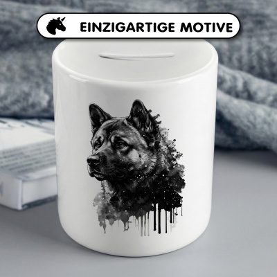 Spardose mit dem Motiv Akita Aquarell - Ansicht 3