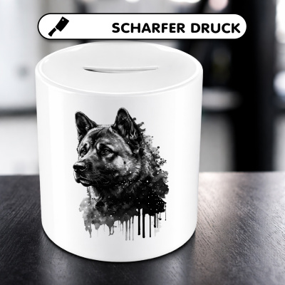 Spardose mit dem Motiv Akita Aquarell - Ansicht 5