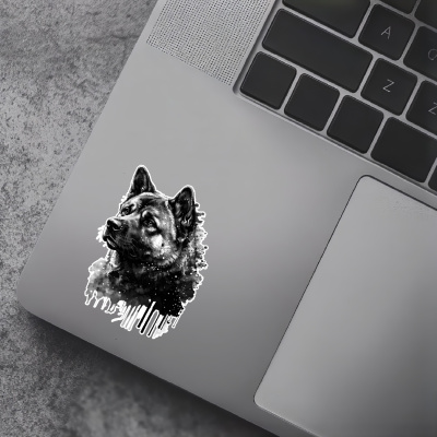 Akita Aquarell Aufkleber Bunt - Ansicht 5