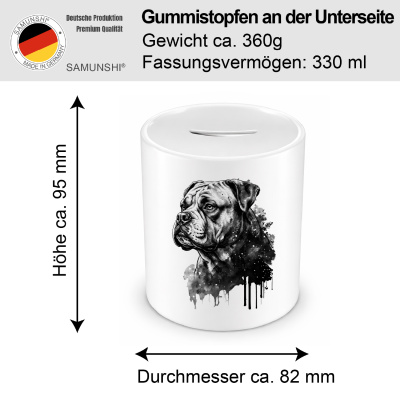 Spardose mit dem Motiv American Bulldog Aquarell - Ansicht 2