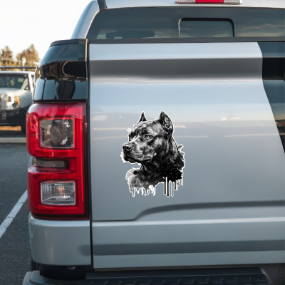 American Pit Bull Terrier Aquarell Aufkleber Bunt - Ansicht 2