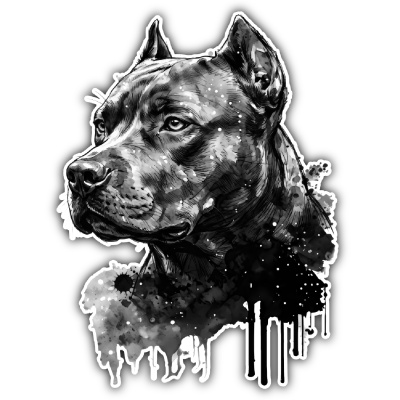 Wandtattoo  American Pit Bull Terrier Aquarell 