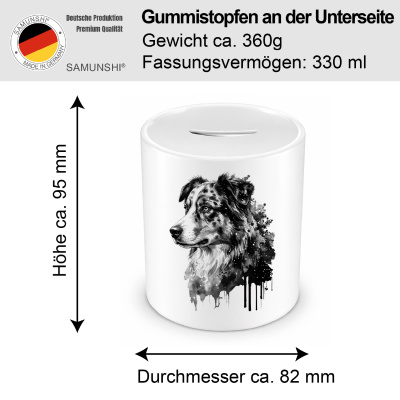 Spardose mit dem Motiv Australian Shepherd Aquarell - Ansicht 2