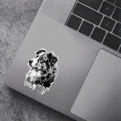 Australian Shepherd Aquarell Aufkleber Bunt - Ansicht 5