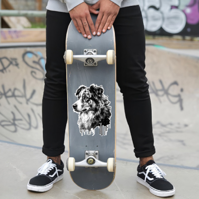 Australian Shepherd Aquarell Aufkleber Bunt - Ansicht 6