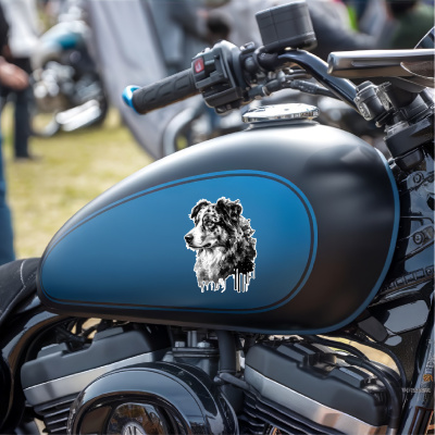 Australian Shepherd Aquarell Aufkleber Bunt - Ansicht 7