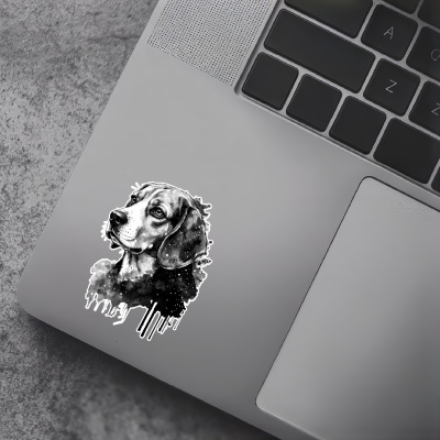 Beagle Aquarell Aufkleber Bunt - Ansicht 5