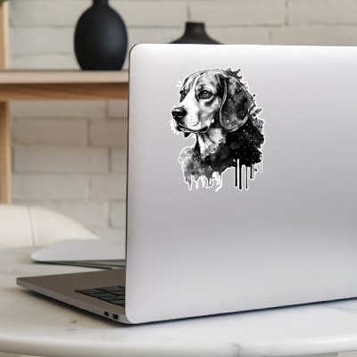 Beagle Aquarell Aufkleber Bunt - Ansicht 8