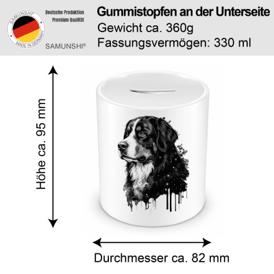 Spardose mit dem Motiv Berner Sennenhund Aquarell - Ansicht 2