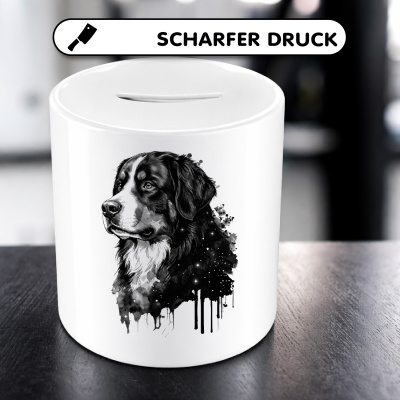 Spardose mit dem Motiv Berner Sennenhund Aquarell - Ansicht 5