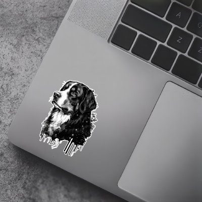 Berner Sennenhund Aquarell Aufkleber Bunt - Ansicht 5