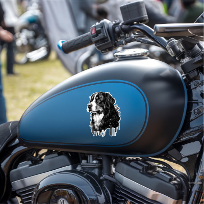 Berner Sennenhund Aquarell Aufkleber Bunt - Ansicht 7