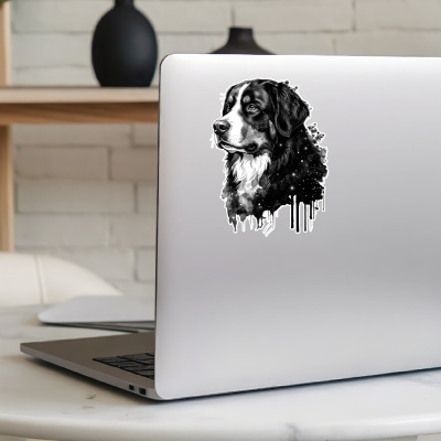 Berner Sennenhund Aquarell Aufkleber Bunt - Ansicht 8