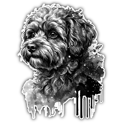 Bolonka Zwetna Aquarell Aufkleber Bunt