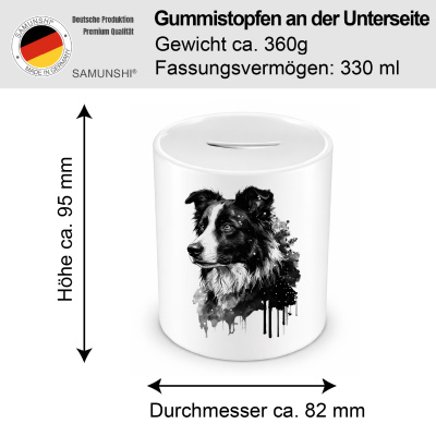 Spardose mit dem Motiv Border Collie Aquarell - Ansicht 2