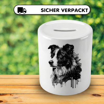 Spardose mit dem Motiv Border Collie Aquarell - Ansicht 4