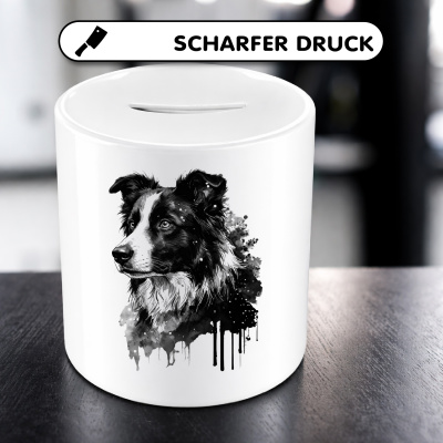 Spardose mit dem Motiv Border Collie Aquarell - Ansicht 5