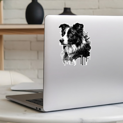 Border Collie Aquarell Aufkleber Bunt - Ansicht 8