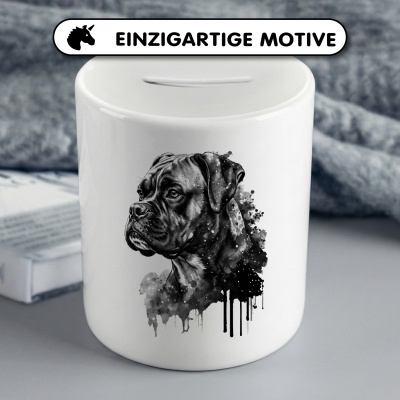Spardose mit dem Motiv Boxer Aquarell - Ansicht 3