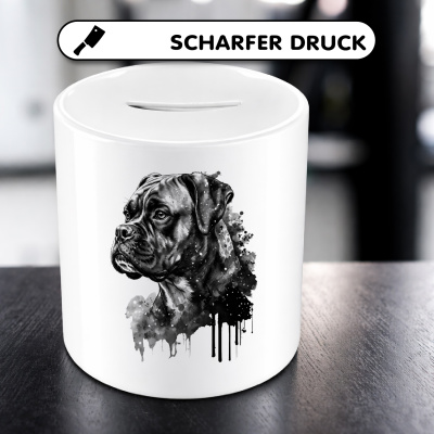 Spardose mit dem Motiv Boxer Aquarell - Ansicht 5