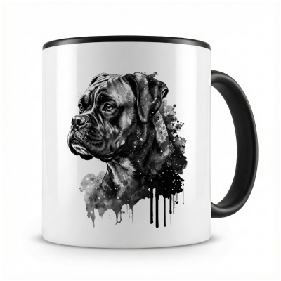 Tasse mit  Boxer Aquarell  als Motiv