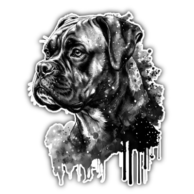 Wandtattoo  Boxer Aquarell 
