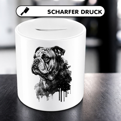 Spardose mit dem Motiv Bulldogge Aquarell - Ansicht 5