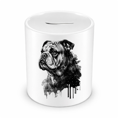 Spardose mit dem Motiv Bulldogge Aquarell