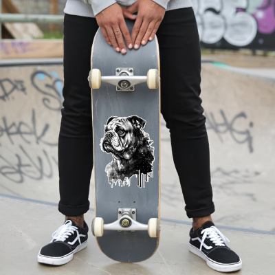 Bulldogge Aquarell Aufkleber Bunt - Ansicht 6