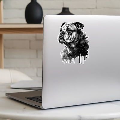 Bulldogge Aquarell Aufkleber Bunt - Ansicht 8
