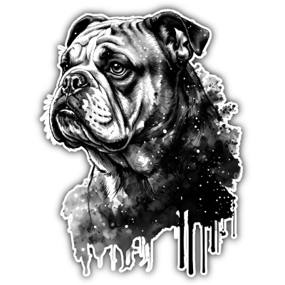 Wandtattoo  Bulldogge Aquarell 