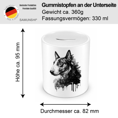 Spardose mit dem Motiv Bullterrier Aquarell - Ansicht 2