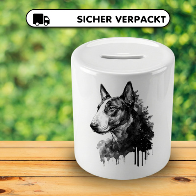 Spardose mit dem Motiv Bullterrier Aquarell - Ansicht 4
