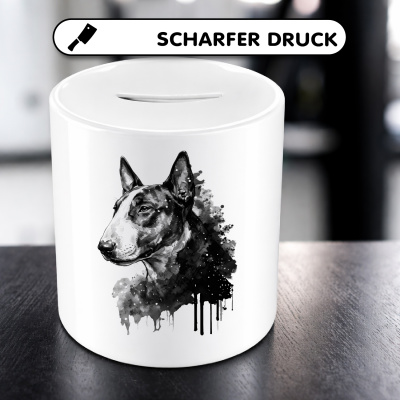 Spardose mit dem Motiv Bullterrier Aquarell - Ansicht 5