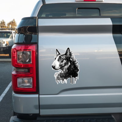 Bullterrier Aquarell Aufkleber Bunt - Ansicht 2