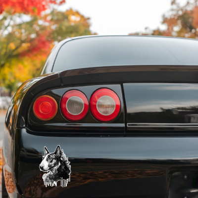 Bullterrier Aquarell Aufkleber Bunt - Ansicht 3