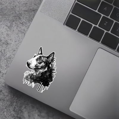 Bullterrier Aquarell Aufkleber Bunt - Ansicht 5