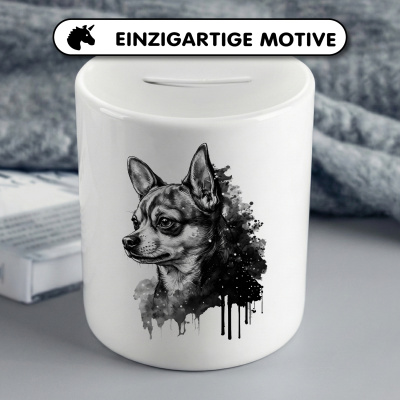 Spardose mit dem Motiv Chihuahua Aquarell - Ansicht 3