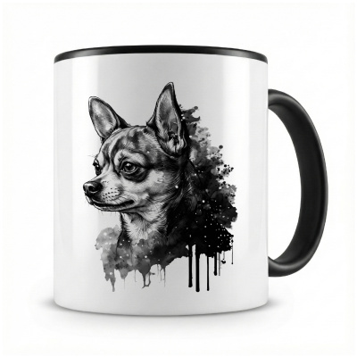 Tasse mit  Chihuahua Aquarell  als Motiv