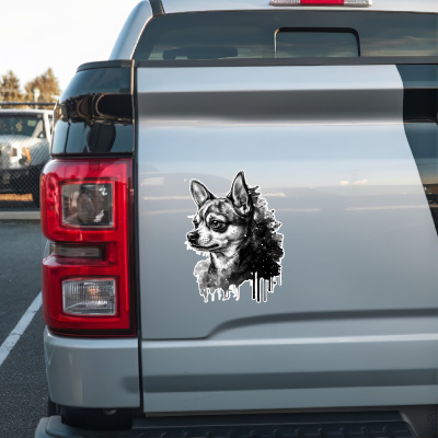 Chihuahua Aquarell Aufkleber Bunt - Ansicht 2