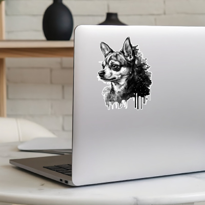 Chihuahua Aquarell Aufkleber Bunt - Ansicht 8