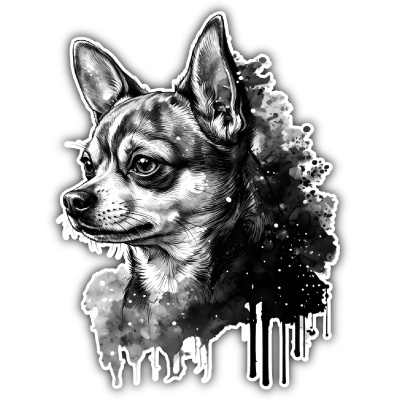 Chihuahua Aquarell Aufkleber Bunt