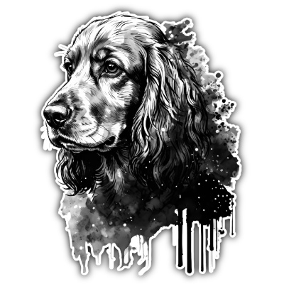 Cocker Spaniel Aquarell Aufkleber Bunt