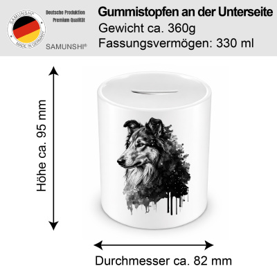 Spardose mit dem Motiv Collie Aquarell - Ansicht 2