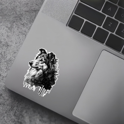 Collie Aquarell Aufkleber Bunt - Ansicht 5