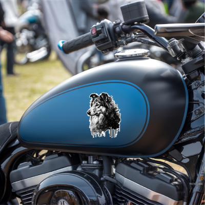 Collie Aquarell Aufkleber Bunt - Ansicht 7