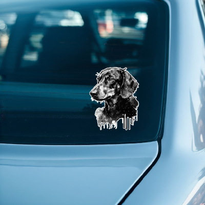 Dackel Aquarell Aufkleber Bunt - Ansicht 3