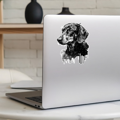 Dackel Aquarell Aufkleber Bunt - Ansicht 8